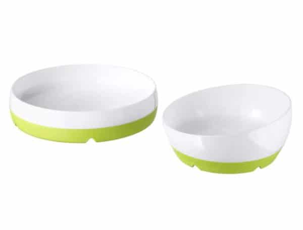 อุปกรณ์อาหารเด็ก - จาน ชาม สีขาว-เขียว 1 ชุด